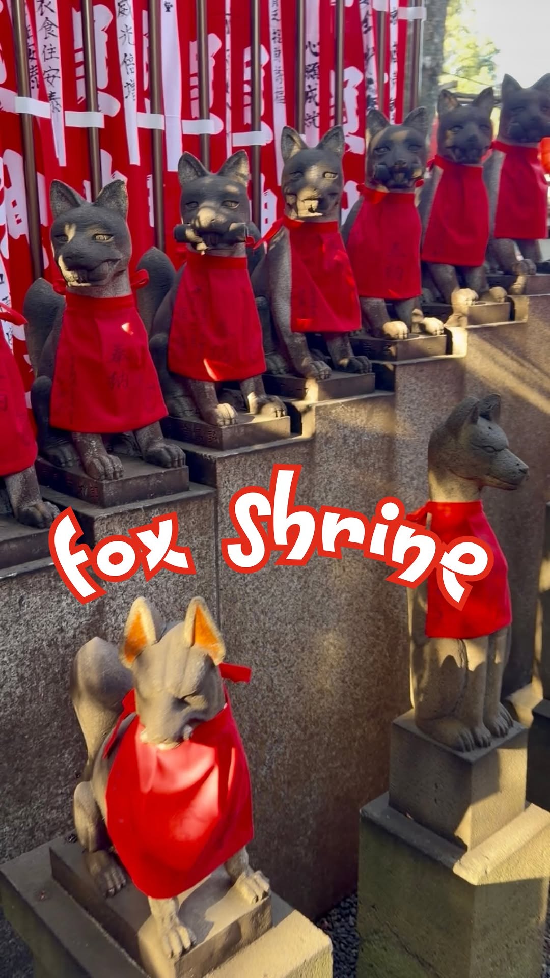 Tokyo Temple With Countless Fox Statues