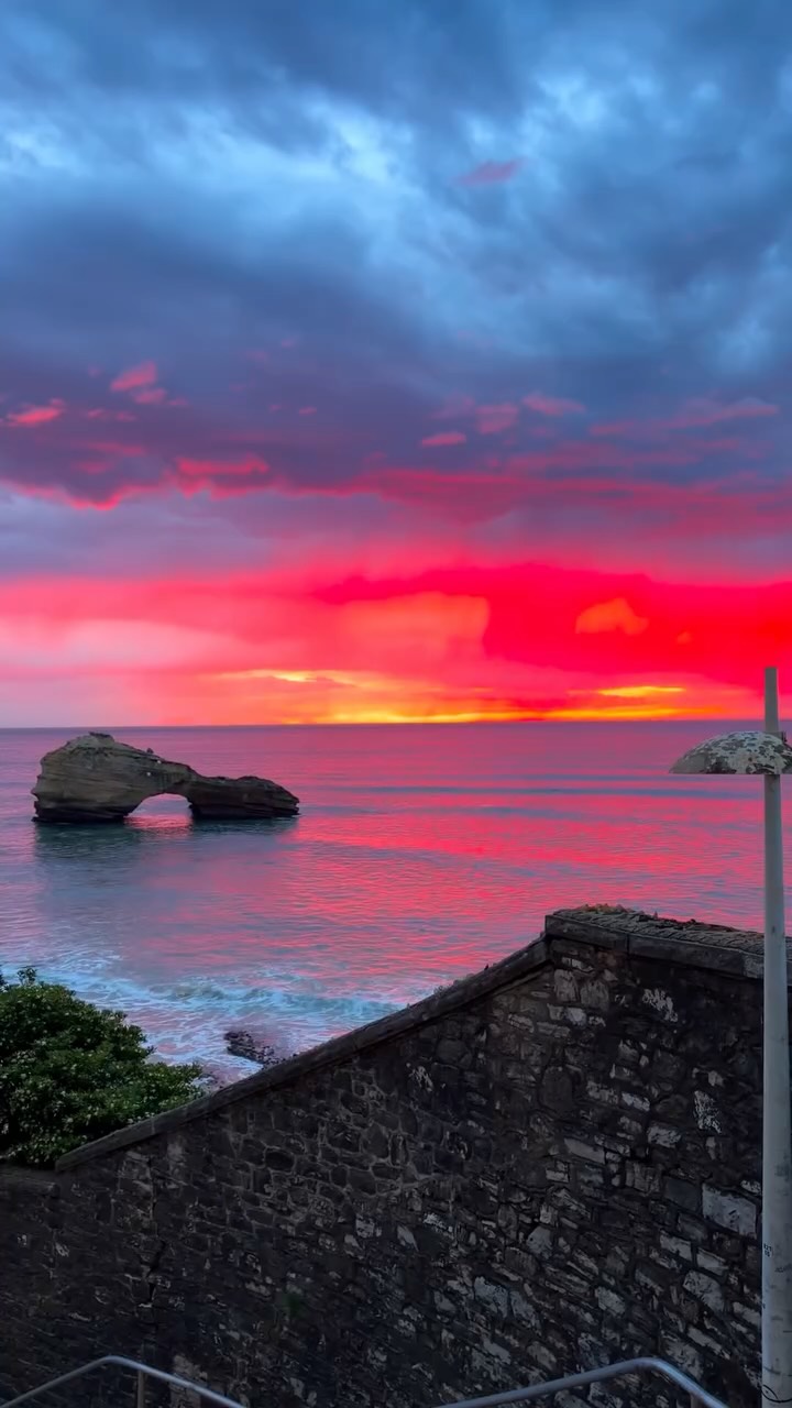 Coastal Views of Rocher de la Vierge and Biarritz