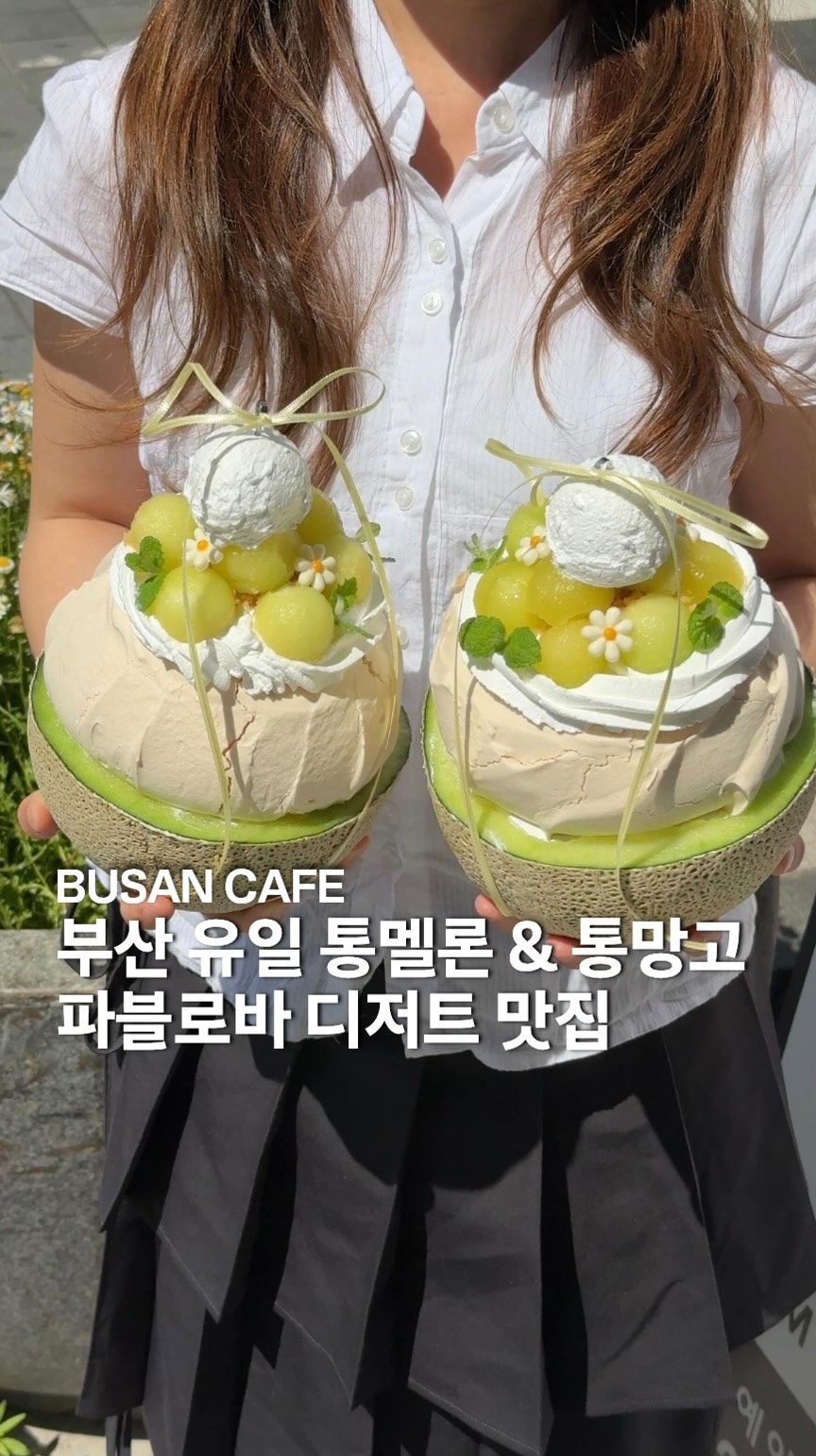 Busan Cafe Serves Unique Whole Melon Pavlova