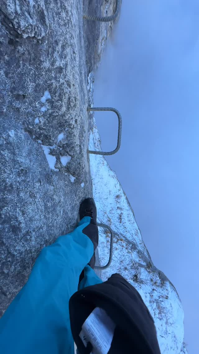 Alpine Via Ferrata Climbing Above the Clouds