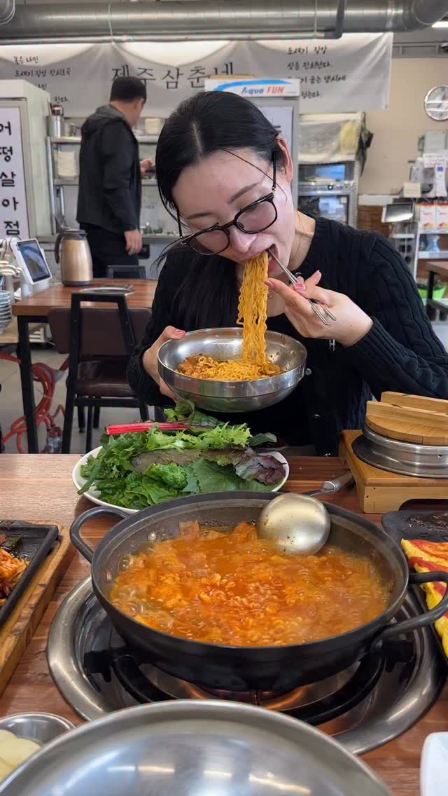 Jeju Island Black Pork Kimchi Stew for Locals