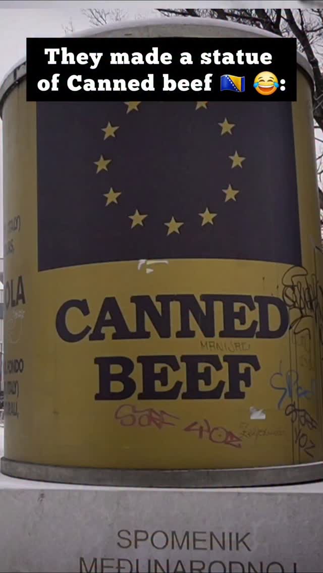Sarajevo Canned Beef Monument Mocks International Redundancy