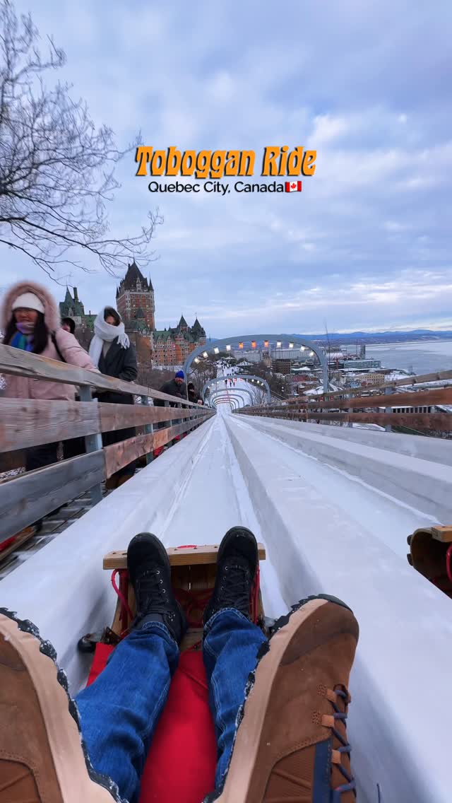 Quebec City Toboggan Slide Offers Château Frontenac Views
