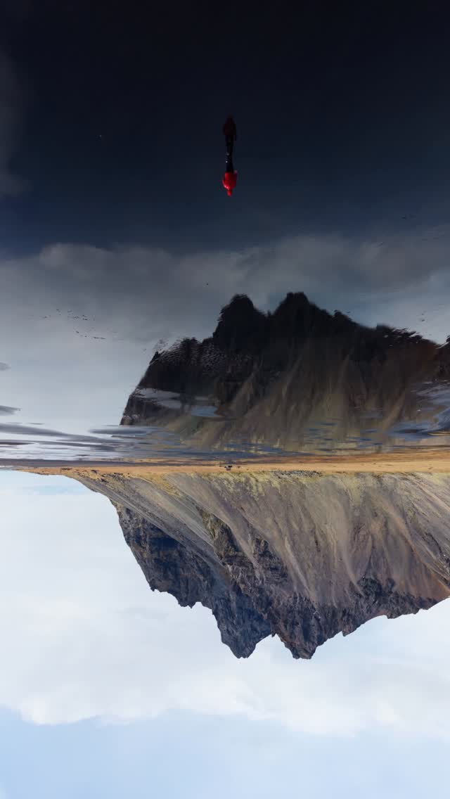 Icelandic Beach Reflection of Vestrahorn Mountain