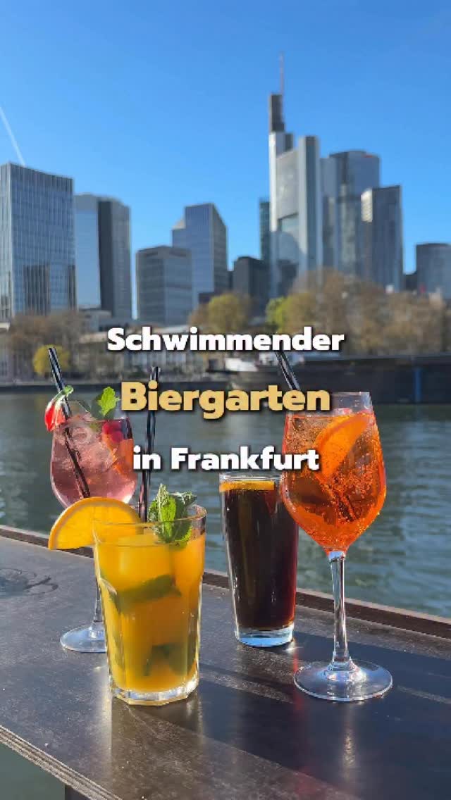 Floating Beer Garden On Frankfurt's Main River