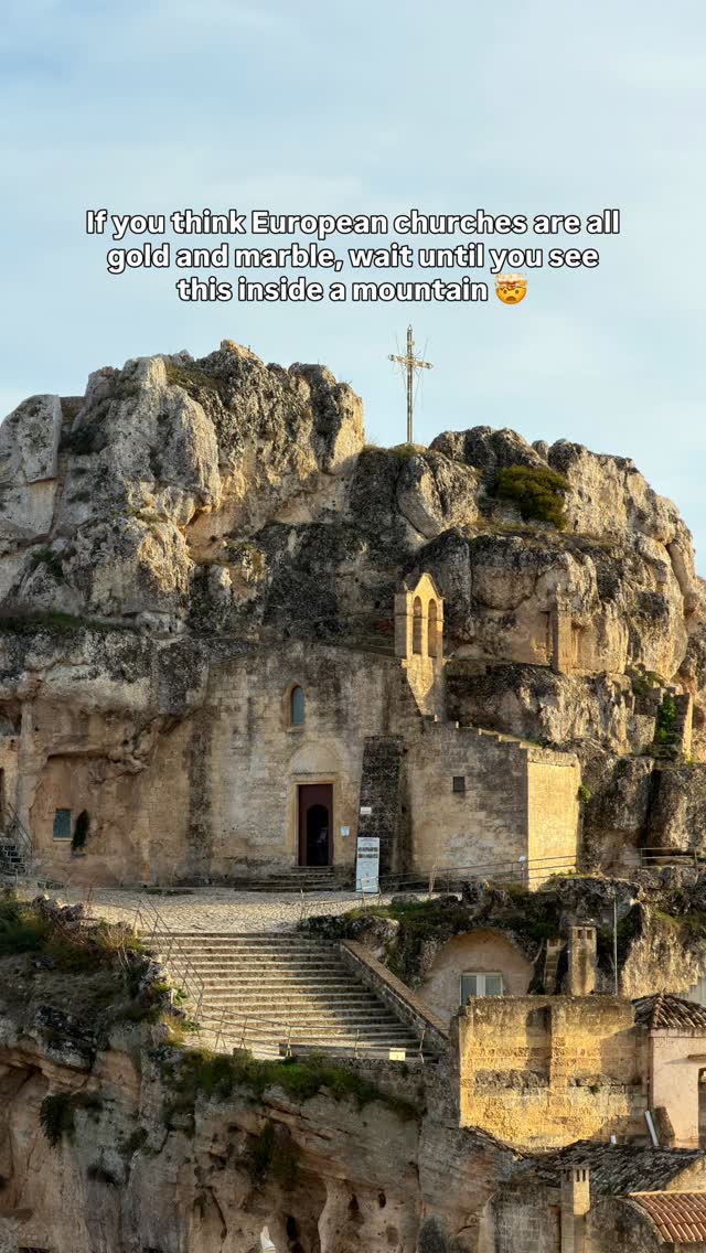 Church Carved Into Limestone Cliff