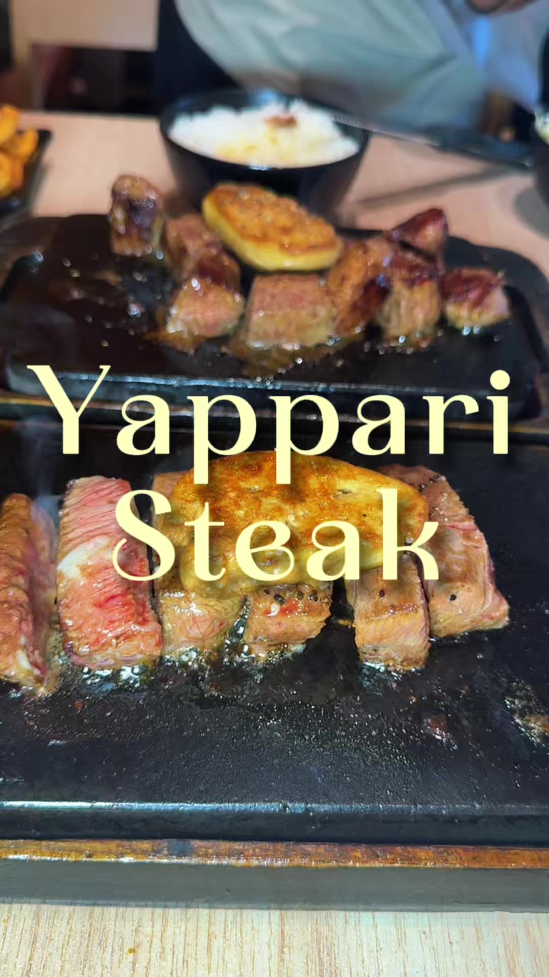 Yappari Steak Sizzles with Lava Stone and Decadent Cheese