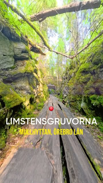 Limstensgruvorna's Rocky, Mossy Cave And Pond