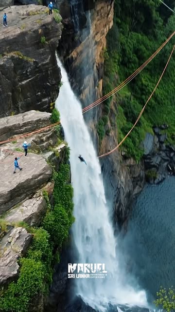 Rope Jumping At Laxapana Falls