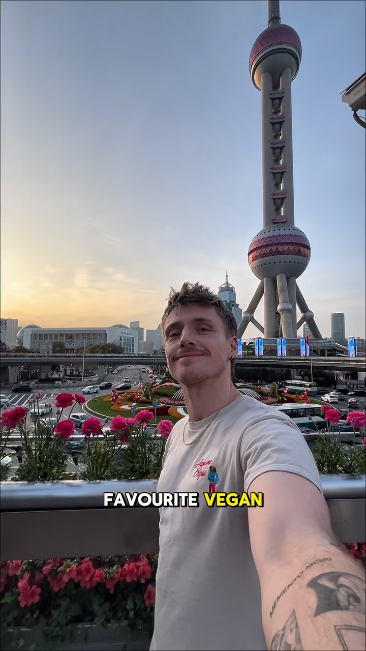 Vegan Cafeteria and TV Tower in Shanghai