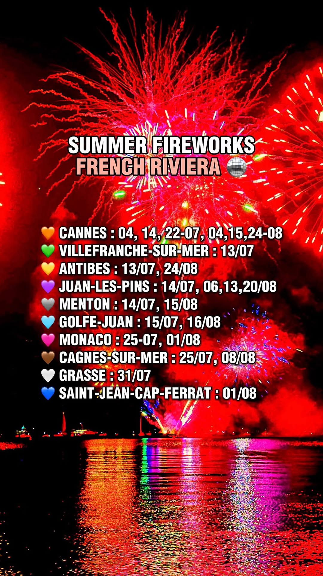 French Riviera Summer Firework Displays