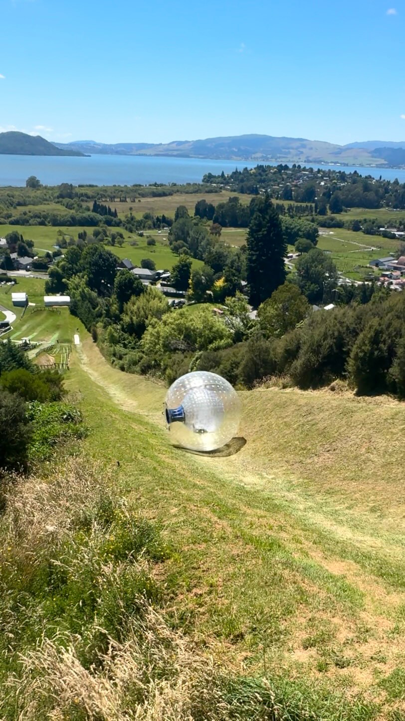 Zorbing Down Hills in New Zealand