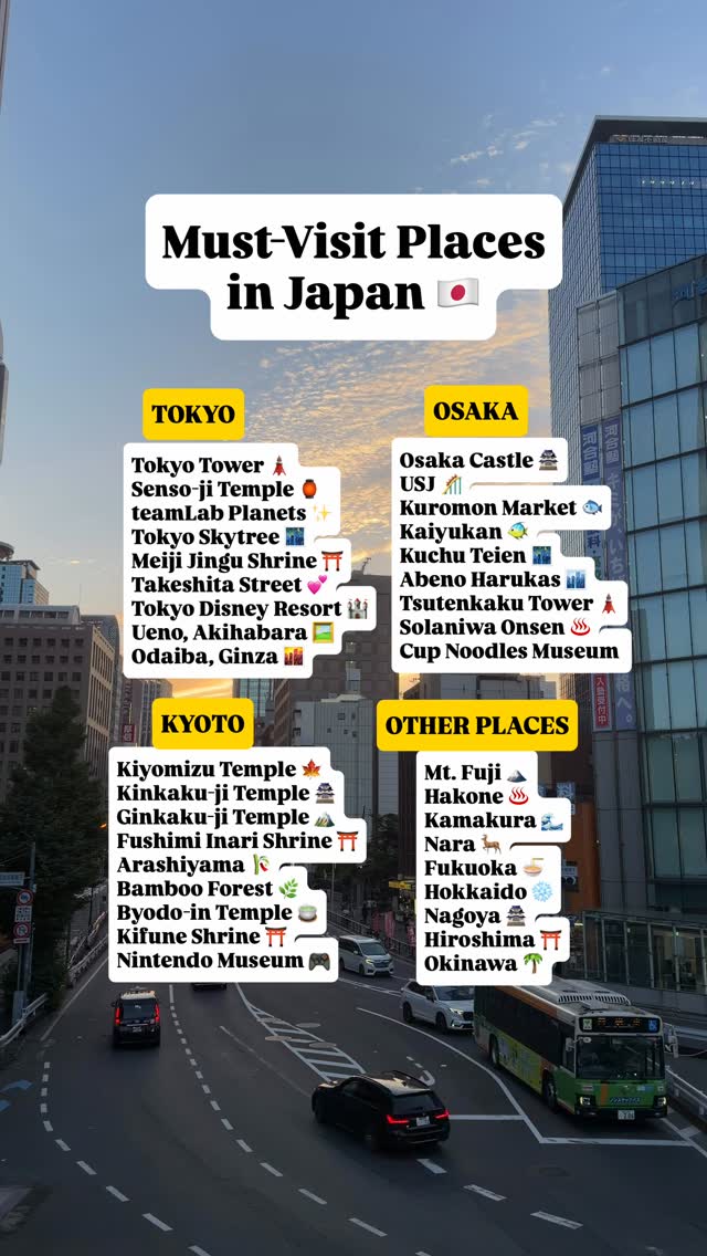 34 Attractions in Japan