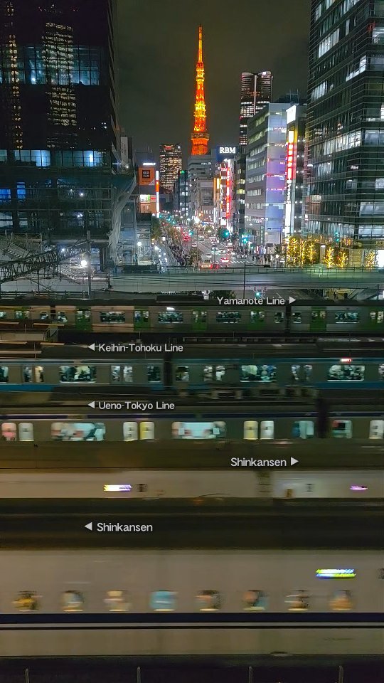 Tokyo Tower and Hamamatsucho Station Night Views