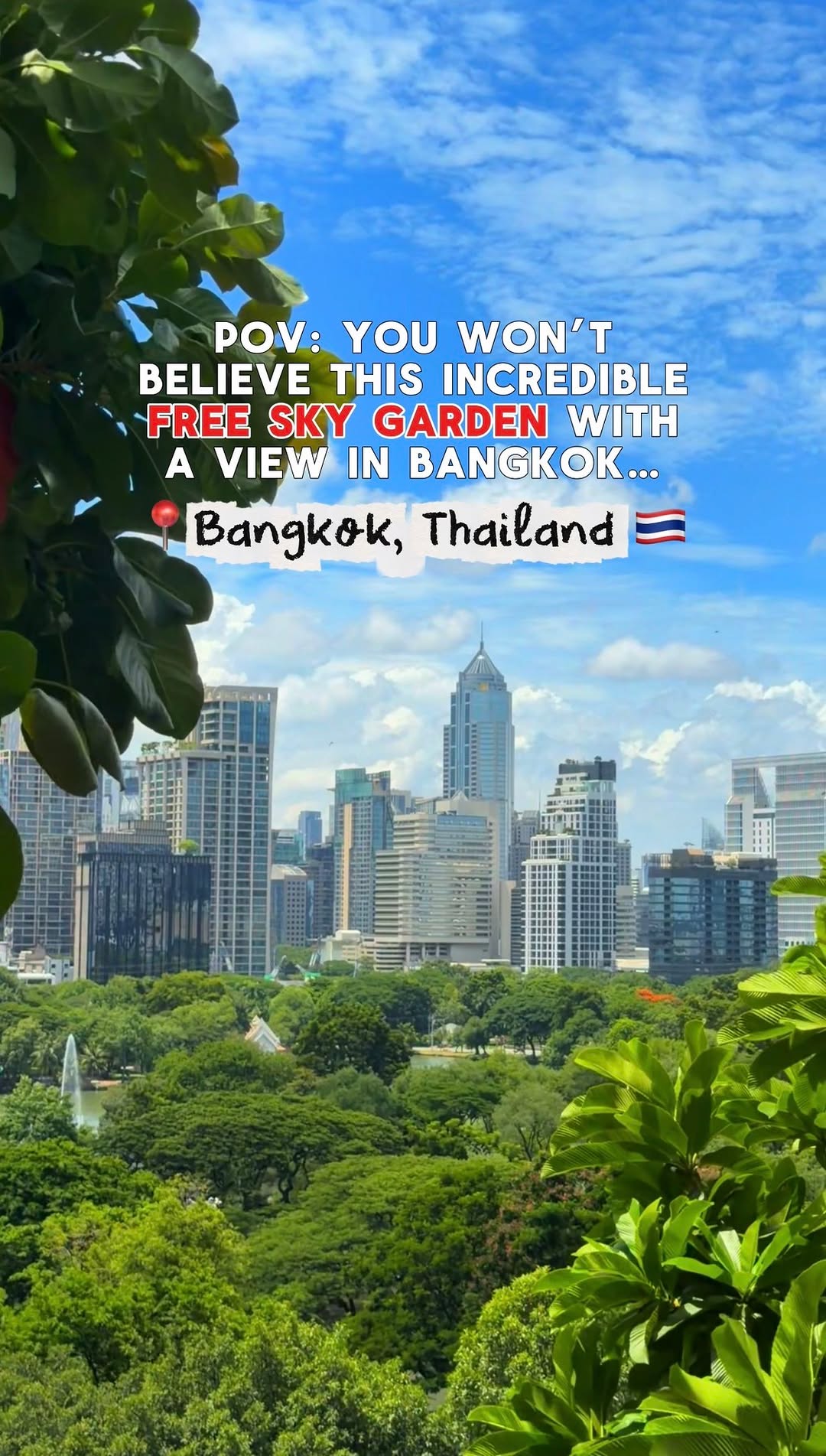 Bangkok Rooftop Garden Overlooks Lumphini Park