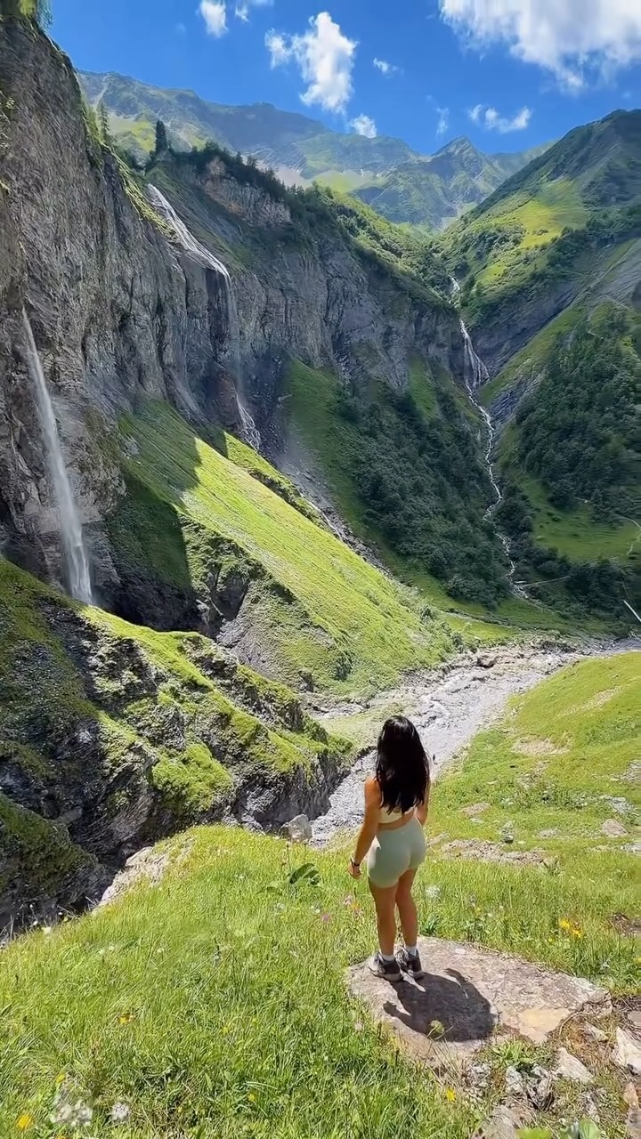 Scenic Swiss Waterfall Hiking Destination