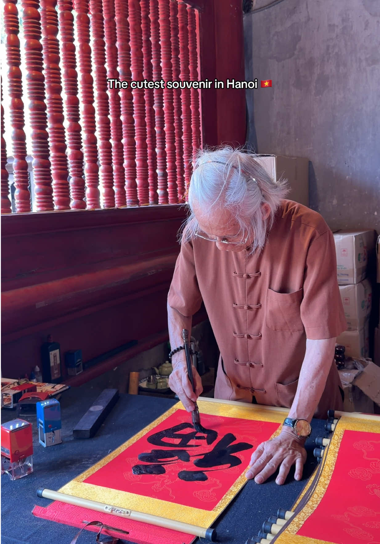 Artisan Crafts Souvenirs At Hanoi's Temple Of Literature