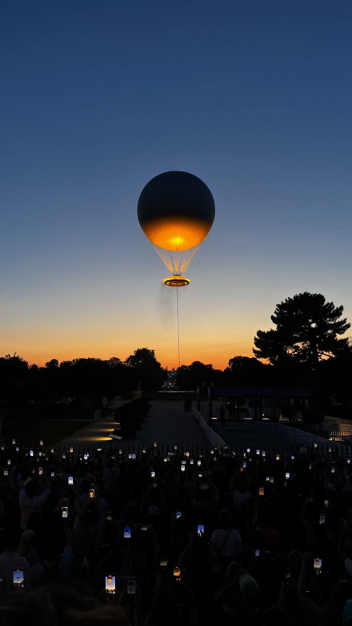 Tuileries Garden Hosts Olympic Cauldron Hot Air Balloon
