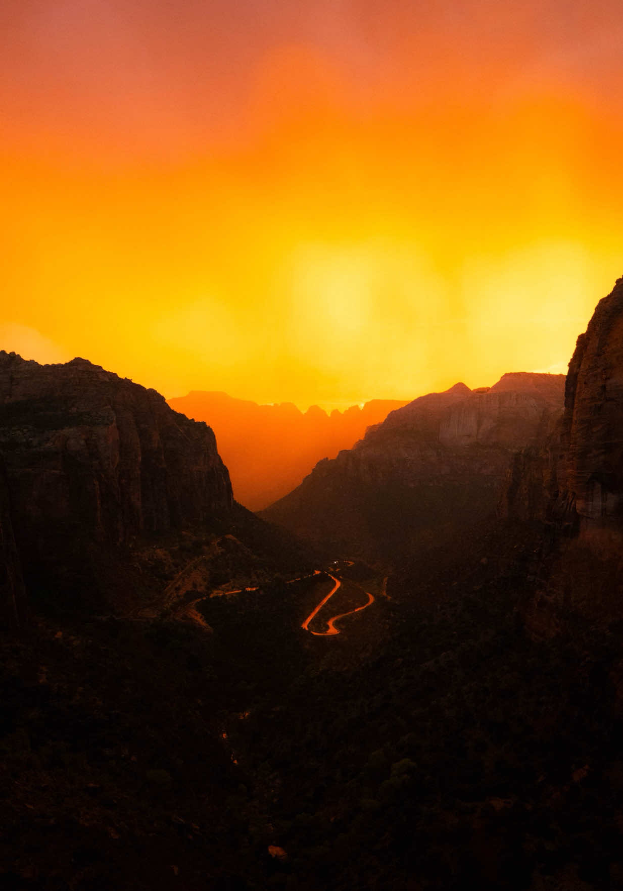Zion National Park Flash Rain Sunset Views