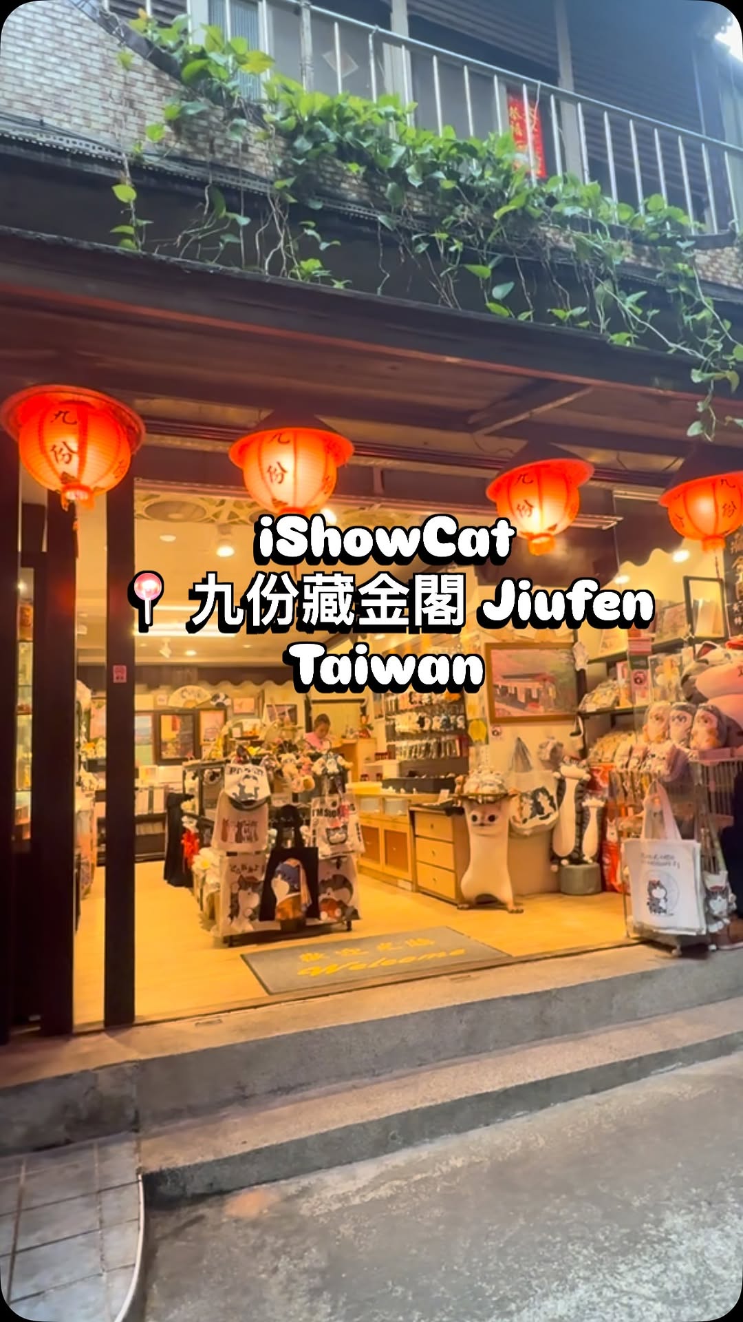 Jiufen Shops Feature Cute Cats Near A-Mei Teahouse
