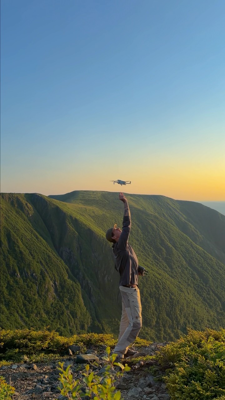 Drone Flight Over Gaspé Peninsula Mountains