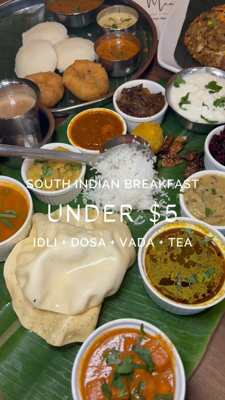 South Indian Breakfast Under $5 at Paandian Vilas