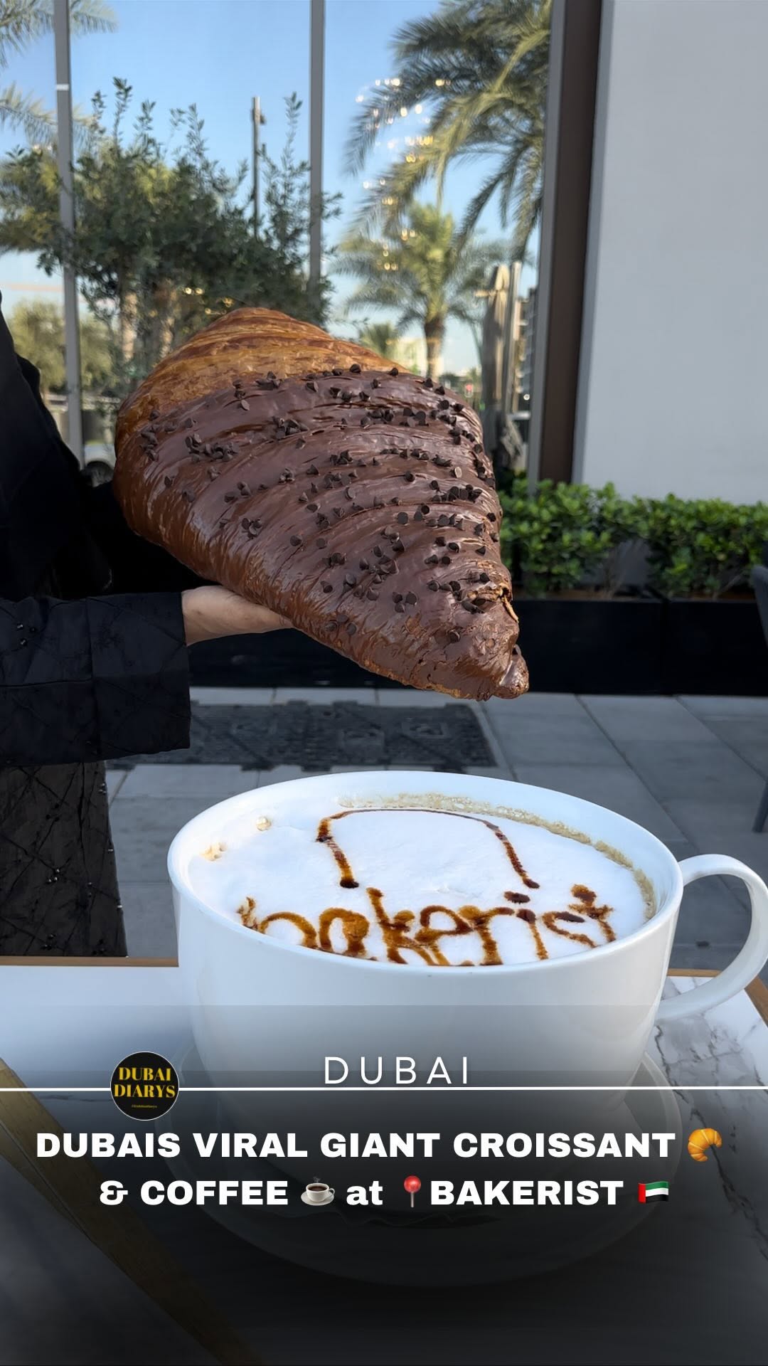 Giant Croissant and Coffee at Bakerist Dubai