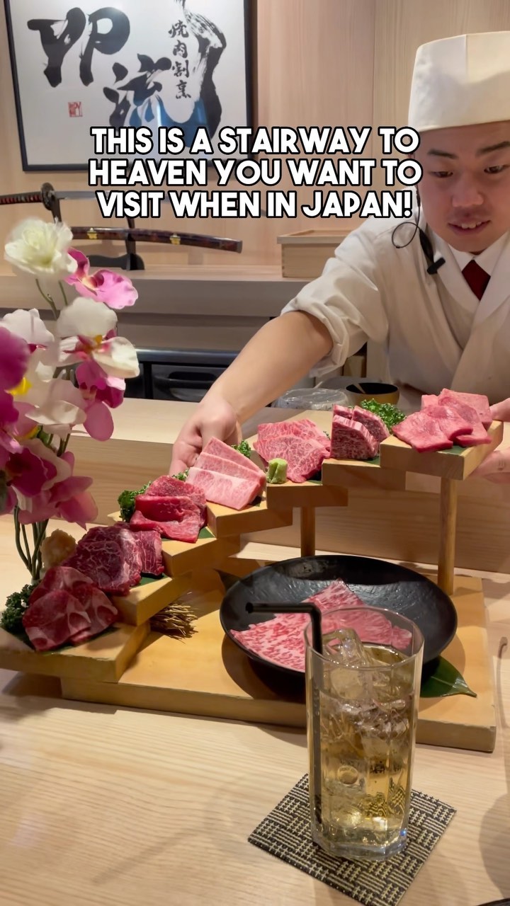 Osaka Yakiniku Restaurant Features Wagyu Flower Staircase