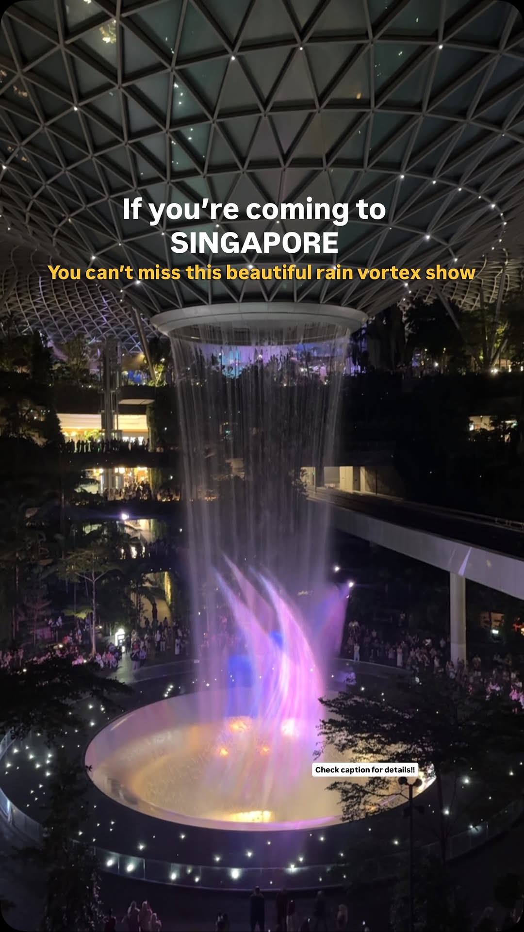 Jewel Changi Airport's Indoor Waterfall Light Show