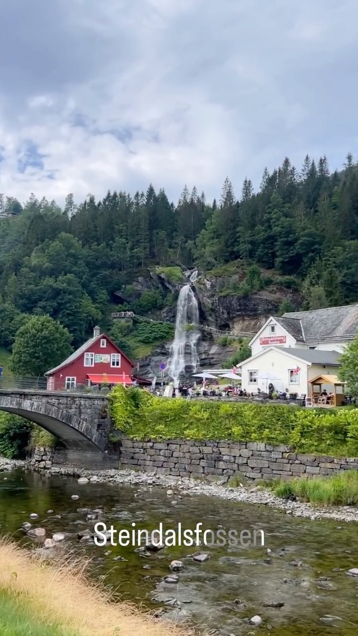 Walk Behind Steinsdalsfossen Waterfall Near Bergen