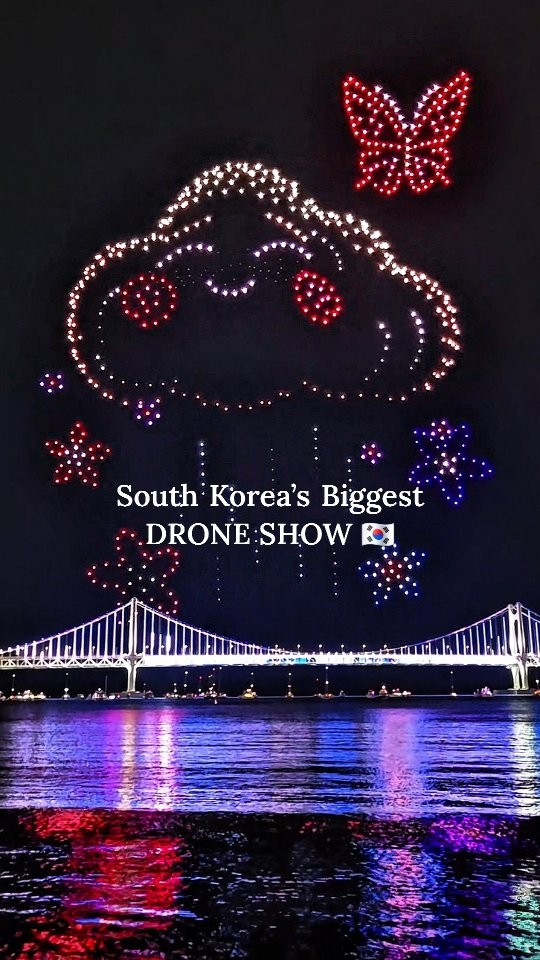 Busan's Beach and Bridge Drone Show