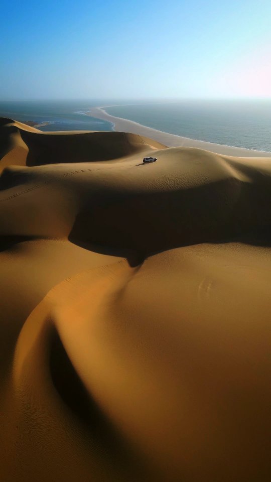 Sandwich Harbour Dunes Meet Atlantic Ocean
