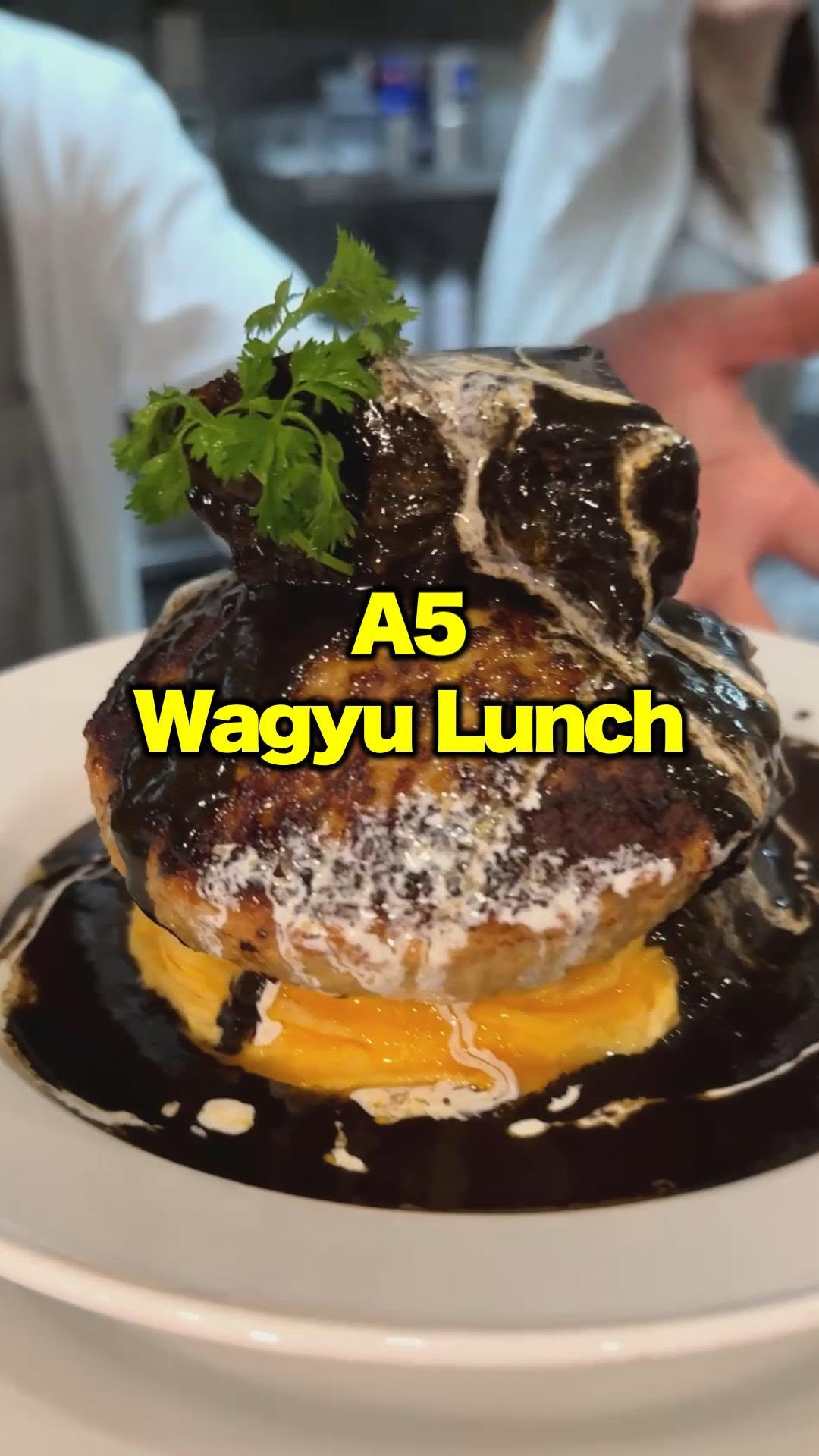 Osaka A5 Wagyu Burger Steak With Egg