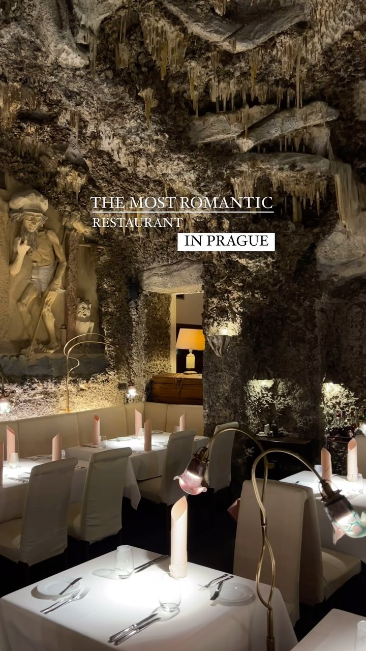 Enchanting Underwater Cave Ambiance At Prague Restaurant