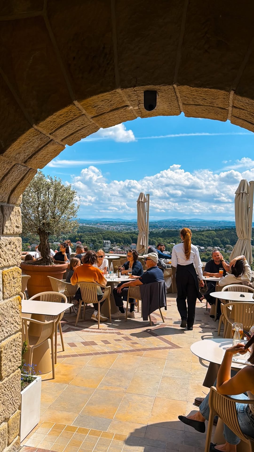 Castle, Restaurant, and Mountains with Spectacular Views