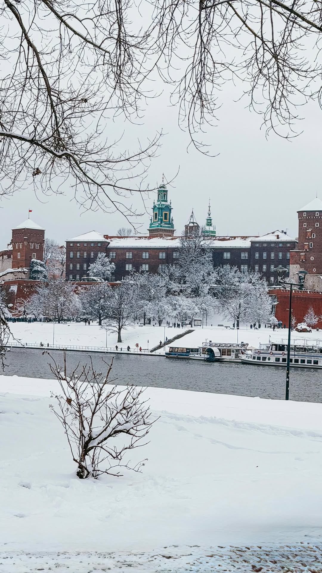 Kraków Landmarks Adorned in Rare Mid-February Snow