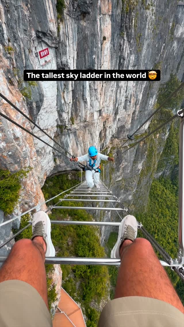 Qixing Mountain Sky Ladder Via Ferrata Climb