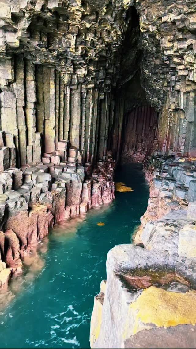 Scottish Sea Cave's Hexagonal Columns