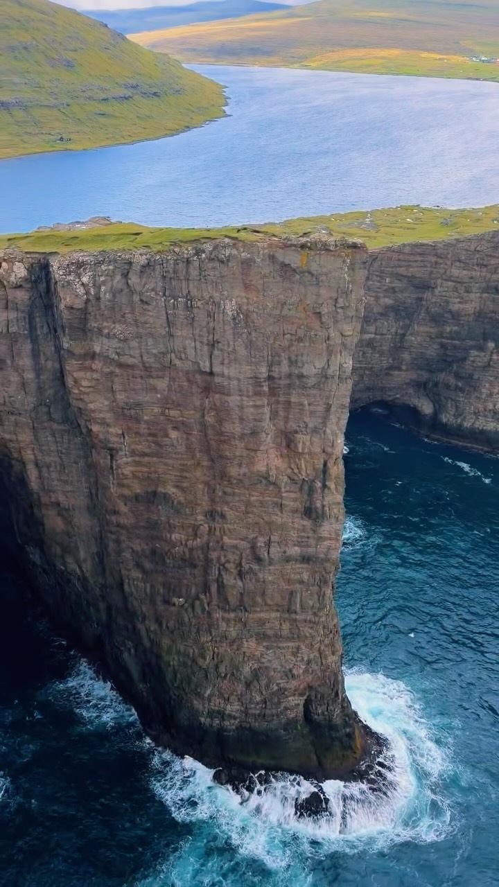 Waterfalls Above Sea Views On Faroe Islands