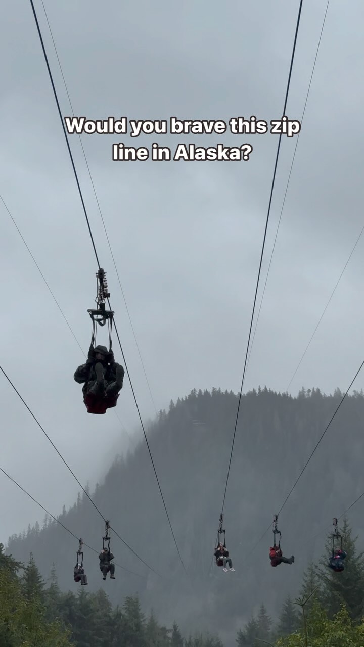 Zip-Lining Adventure In Alaska's Misty Mountains