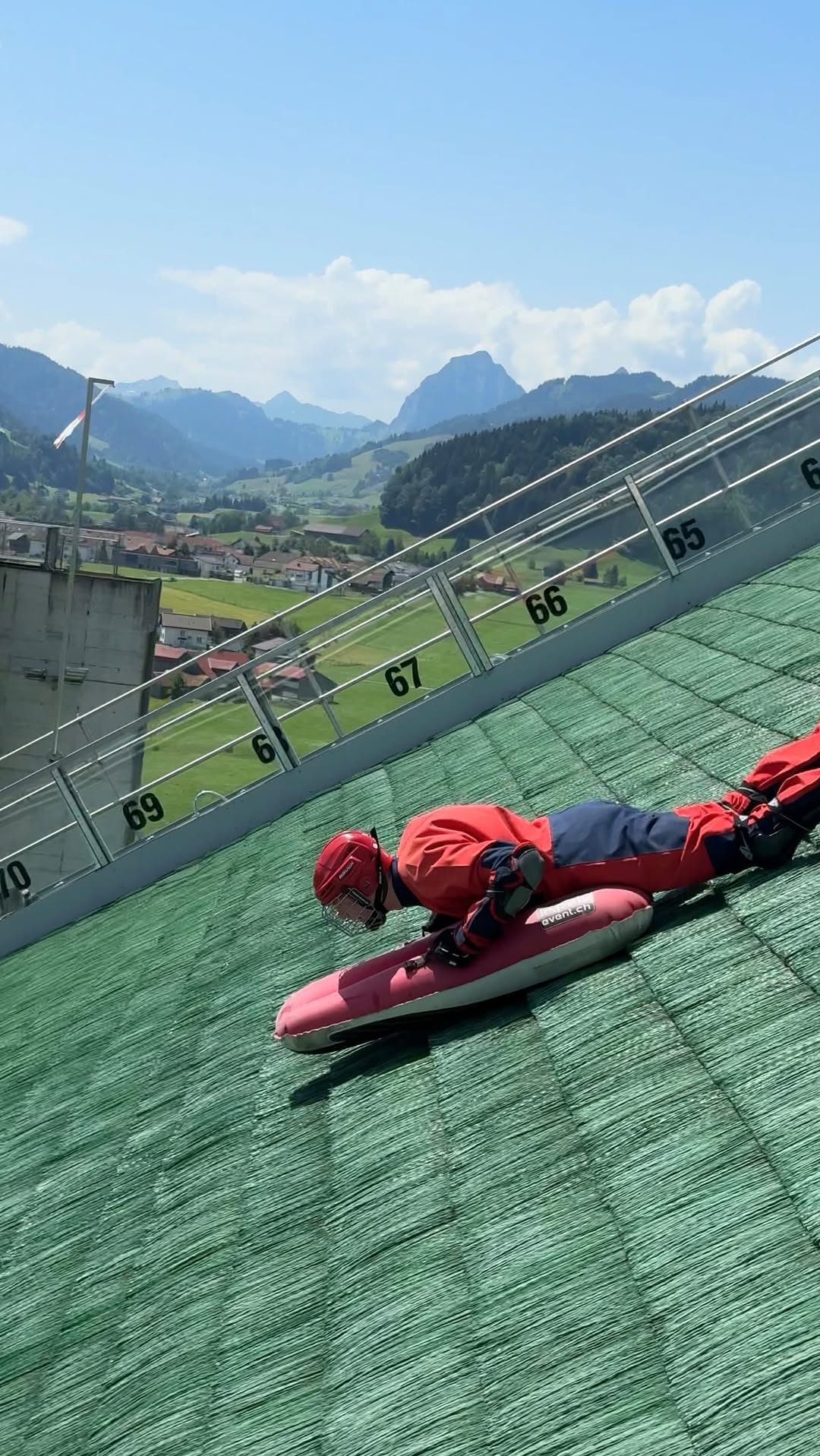 Airboard Down Ski Jumps in Switzerland
