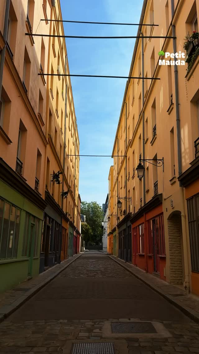 Historic Parisian Cour With Colorful Facades