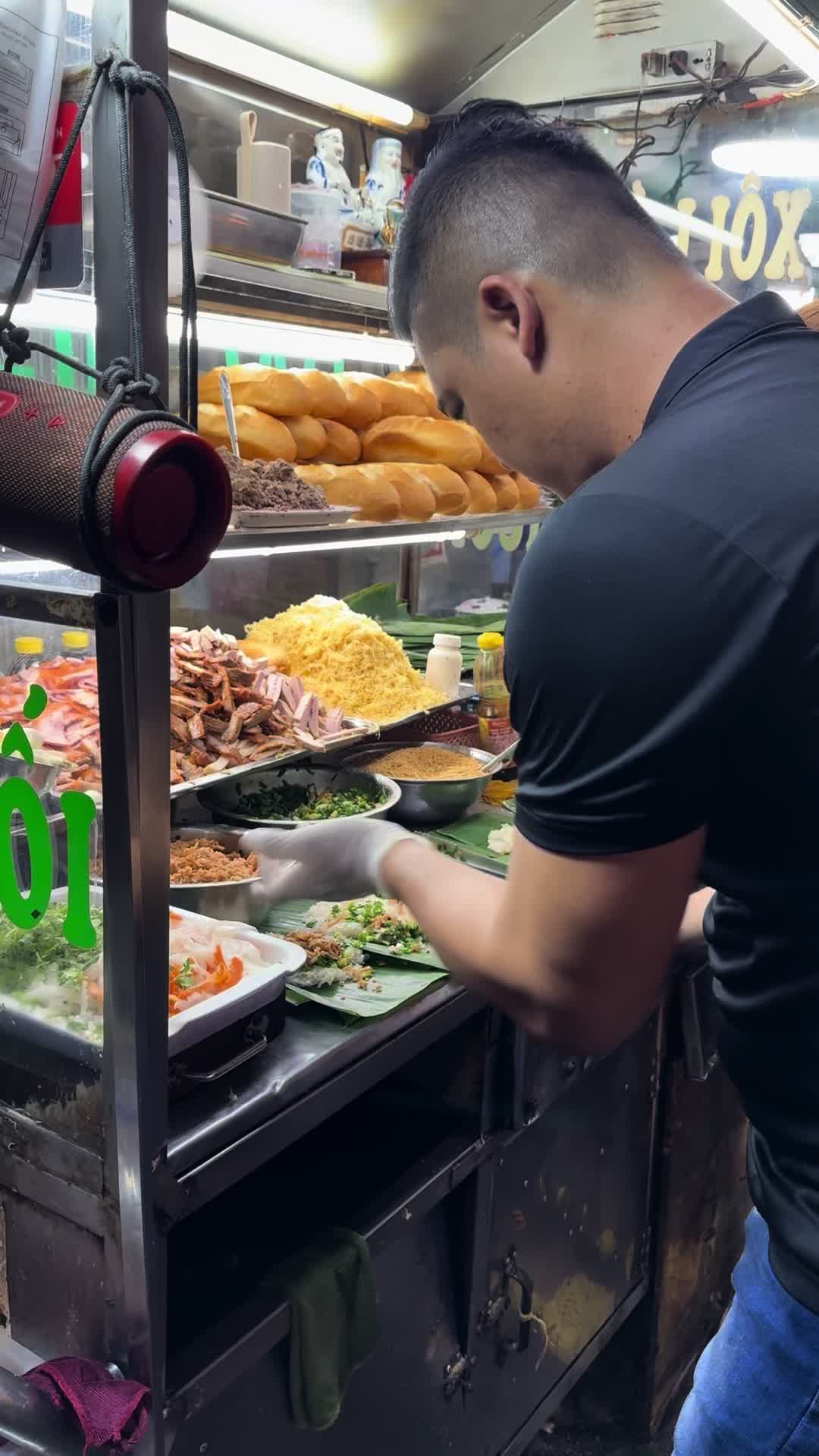 Savory and Sweet Sticky Rice Vendor in Ho Chi Minh City
