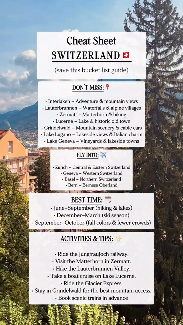 Scenic Switzerland: A 10-Day First-Time Itinerary