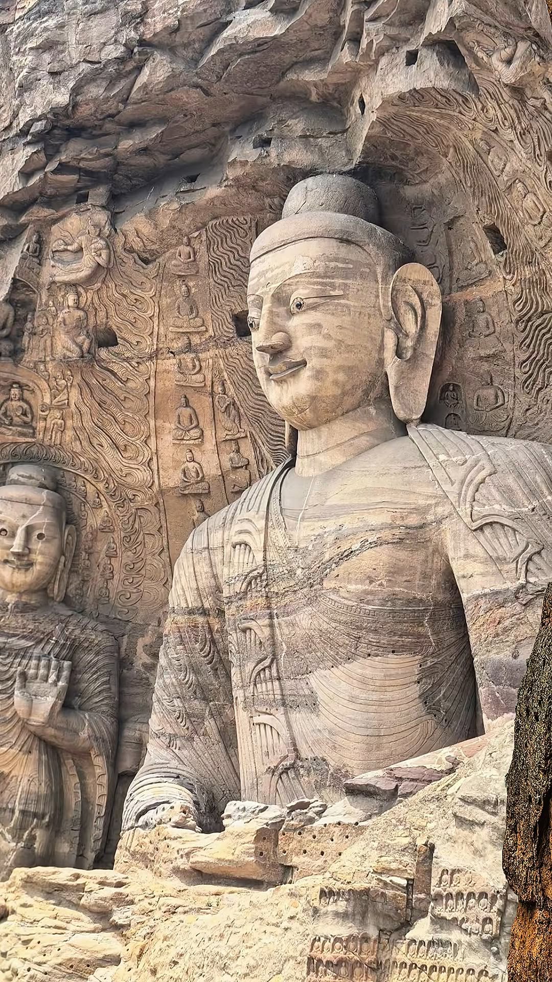 Ancient Buddhist Statues Carved Into Cliffs