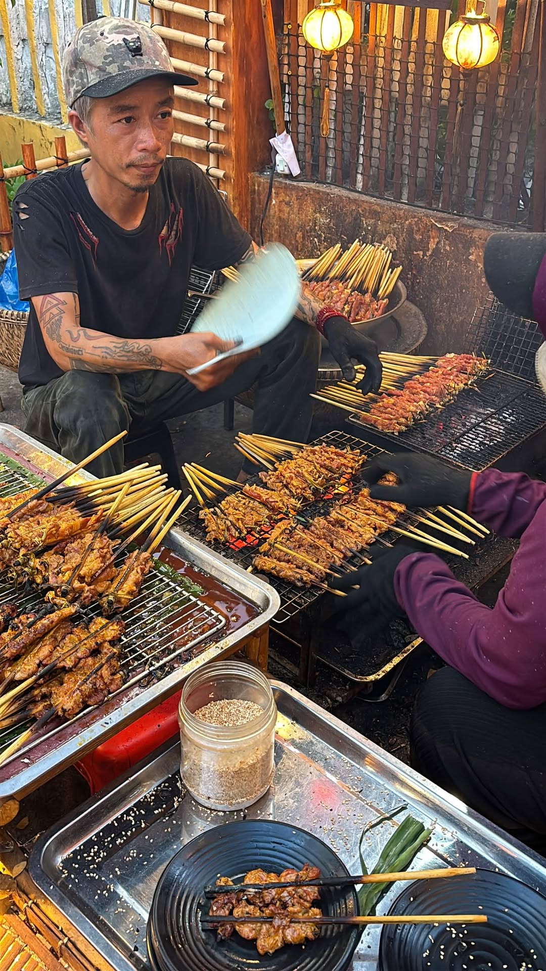 Hoi An Street Food: Grilled Pork Skewers and Spring Rolls