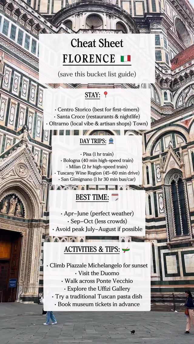 Florence and Tuscan Day Trip Itinerary