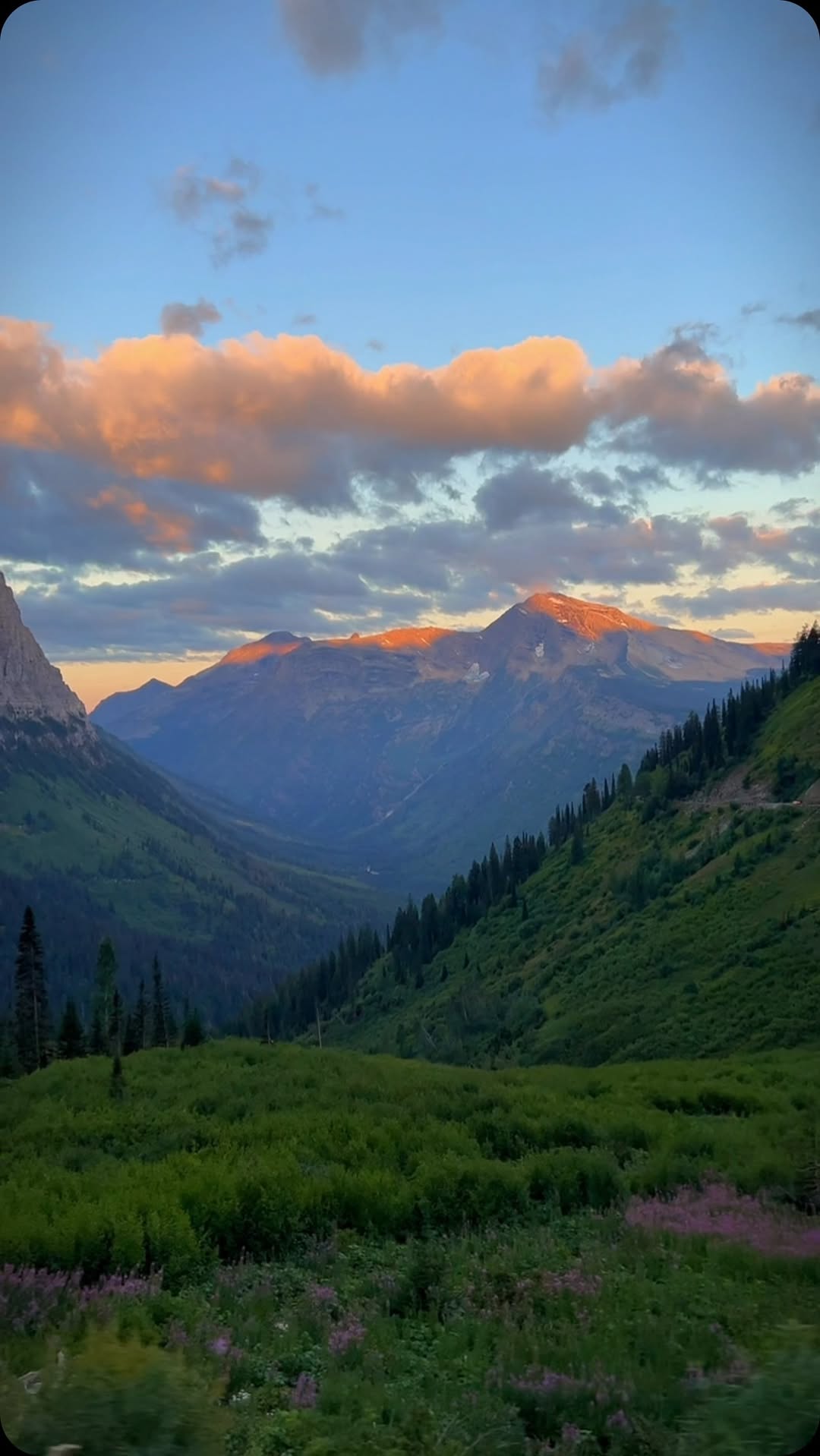 Glacier National Park's Scenic Road and Lake