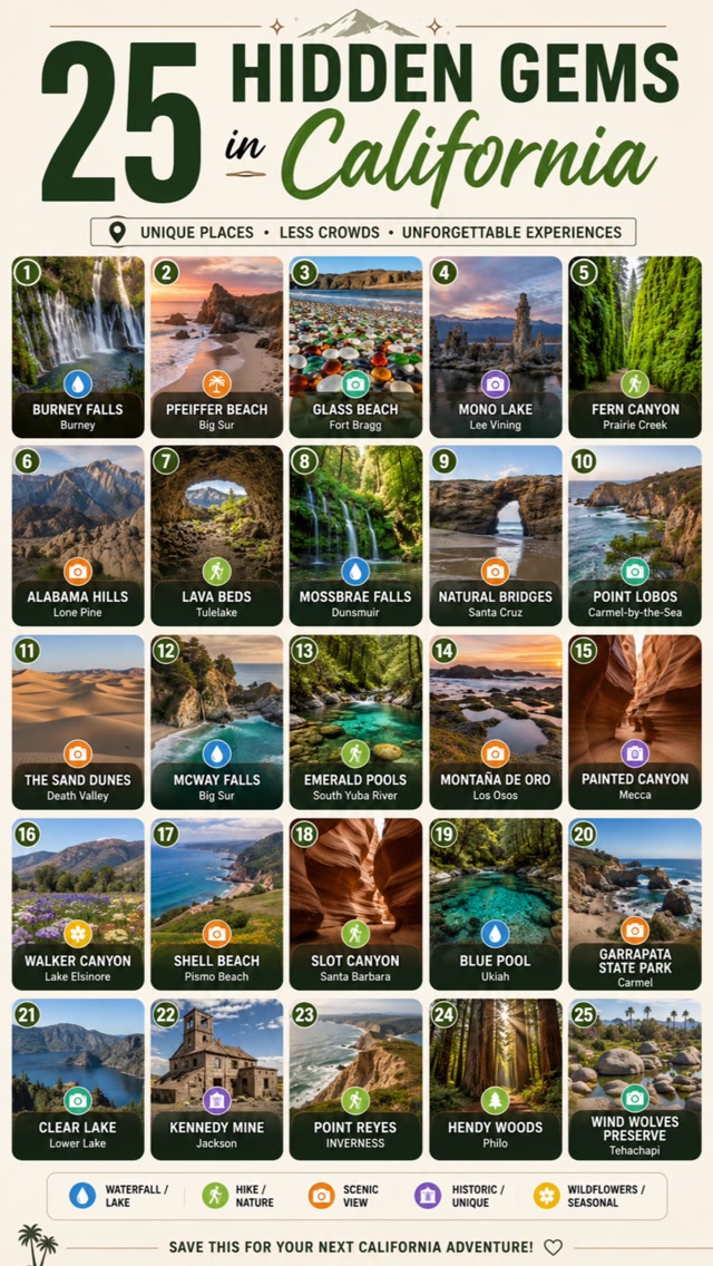 25 Places in California