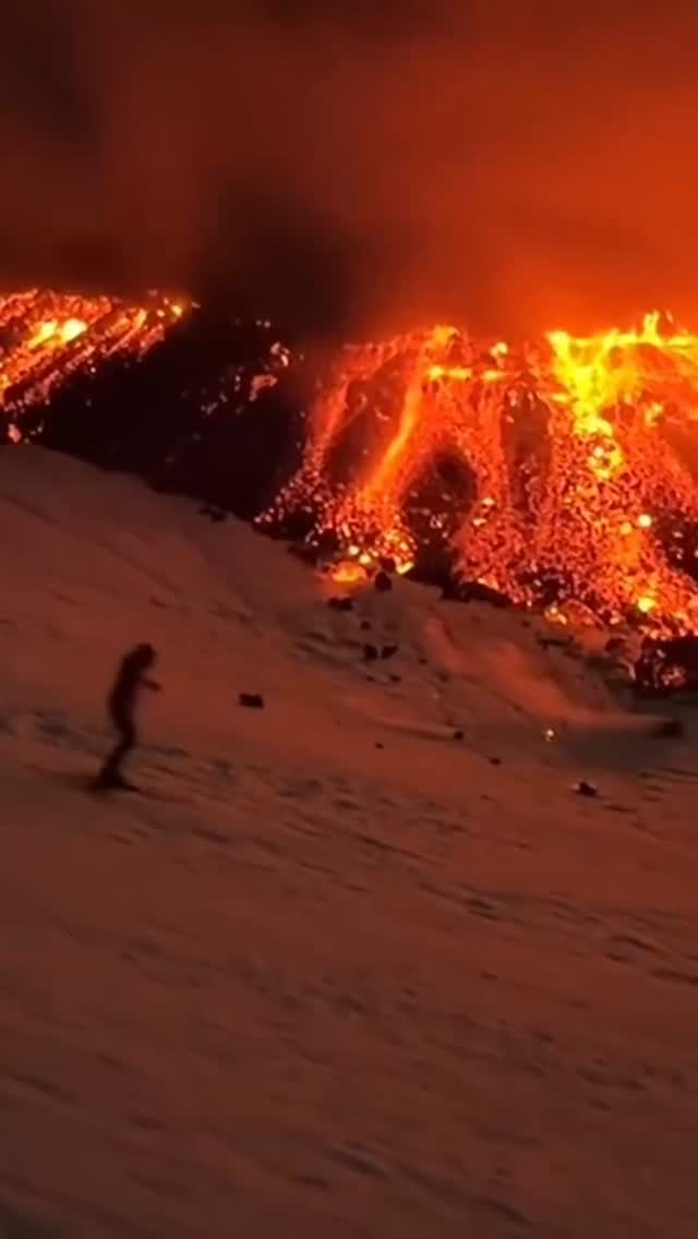 Skiing on Sicily's Active Volcano